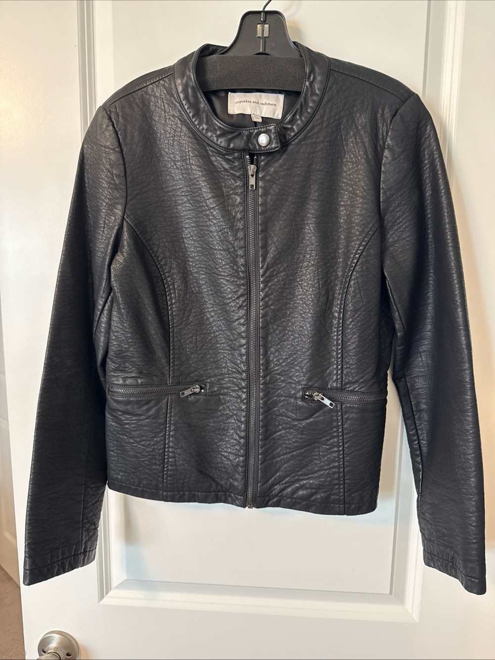 Cupcakes and Cashmere Women’s Black Moto Jacket Size Medium